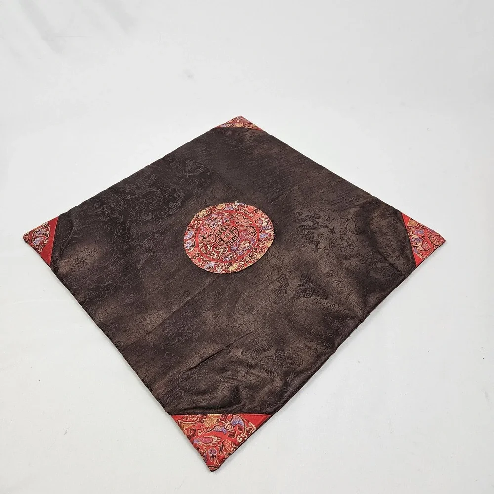 Vintage Chinese Silk Pillow Cover Tapestry 16